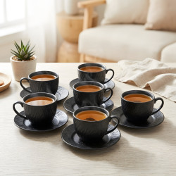 Tea Cup and Saucer Set - 6 Pcs